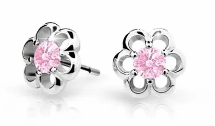 Cutie Jewellery Dětské náušnice z bílého zlata C1947-30-X-2 růžová