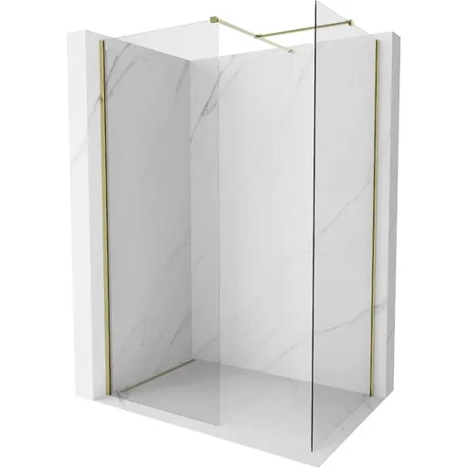 MEXEN/S Kioto-X Sprchová zástěna WALK-IN 90 x 70, transparent 10 mm, zlato 800-090-202-50-00-070-X