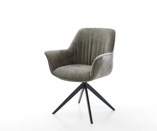 Jídelní židle Keila-Flex s područkami bouclé měkký tmavě béžová