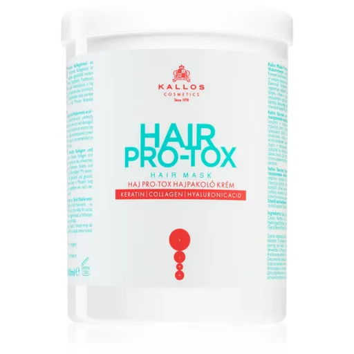Kallos Hair Pro-Tox maska pro slabé a poškozené vlasy s kokosovým olejem, kyselinou hyaluronovou a kolagenem 1000 ml