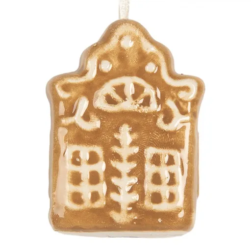 Závěsná ozdoba perníková chaloupka Gingerbread Cott - 4*4*5 cm Clayre & Eef