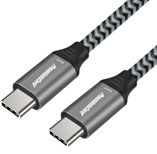 PREMIUMCORD Kabel USB-C (USB 3.2 Gen 2, 3A, 60W, 20Gbit/s) bavlněný oplet, 0, 5m