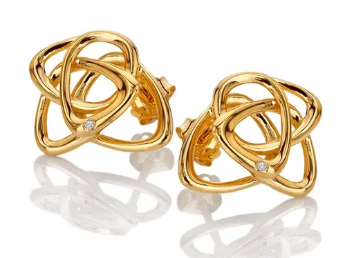 Hot Diamonds Pozlacené náušnice s diamantem Golden Edit Hope DE843