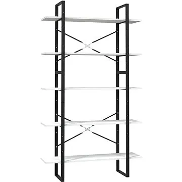 Shumee  s 5 policemi bílá 100×30×175 cm borové dřevo, 3082004 (3082004)