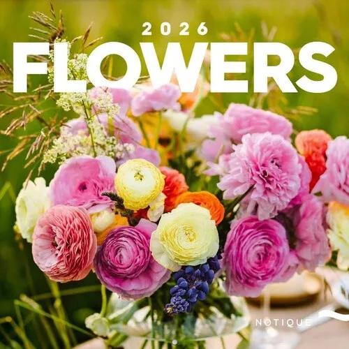 Nástěnný poznámkový kalendář Květiny 2026