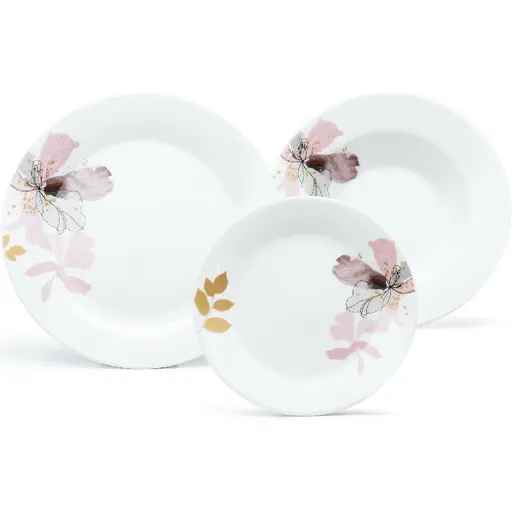 Arôme Home 18dílná jídelní sada Kosatec, extra bílá