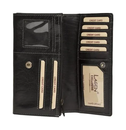 Dámská kožená peněženka Lagen 6011/T Black