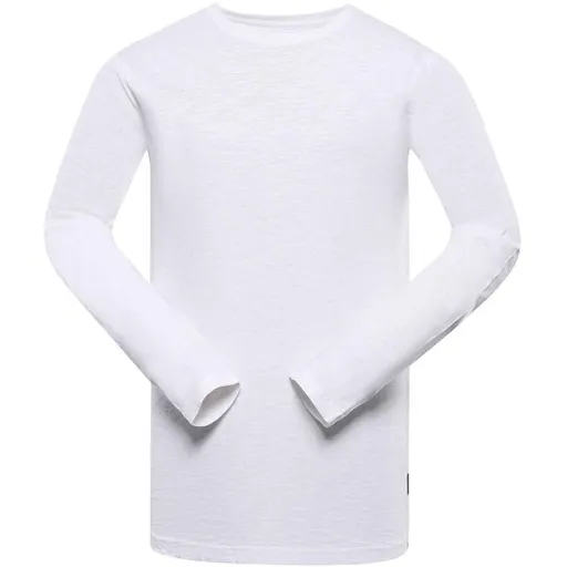 NAX IHES Pánské bavlněné triko s dlouhým rukávem, bílá, velikost