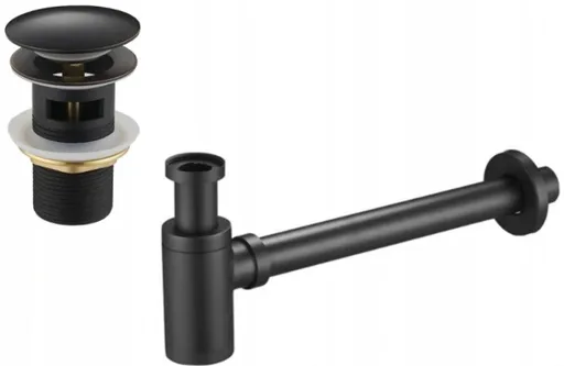 MEXEN/S Umyvadlový sifon s výpustí click-clack s přepadem, stará černá 7992050-79