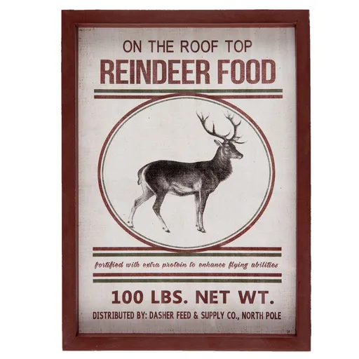 Obraz Jelen Reindeer food - 27*3*37 cm Clayre & Eef