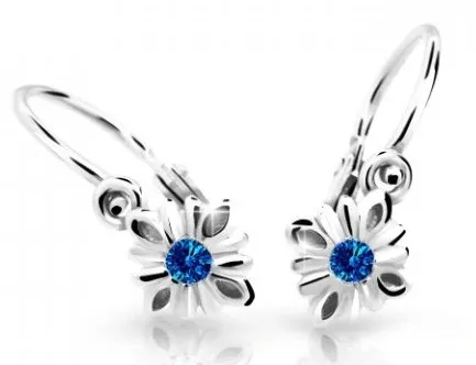 Cutie Jewellery Půvabné dětské náušnice z bílého zlata C2261-10-X-2 modrá