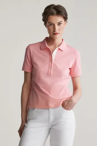 POLOKOŠILE GANT CONTRAST COLLAR SS PIQUE POLO GERANIUM PINK