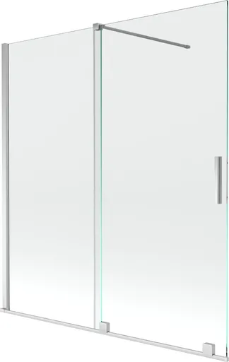 MEXEN/S Velar Dvoukřídlá posuvná vanová zástěna 150 x 150, transparent, chrom 896-150-000-01-01