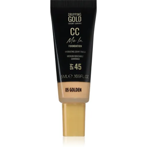 Dripping Gold CC Me In Mini Trial lehký make-up SPF 45 odstín Golden 05 5 ml