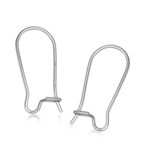 Lesklé háčky s uzavíráním na náušnice, stříbrná barva, ocel 316L