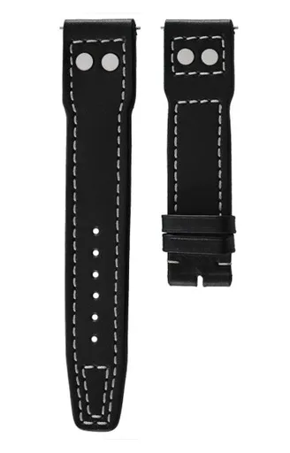 Kožený řemínek Biatec Pilot | Černý - 20 mm - Bez spony