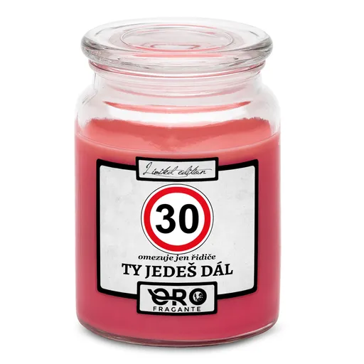 Svíčka Ty jedeš dál – výběr věku (věk: 30, Vůně svíčky: Višně v čokoládě)
