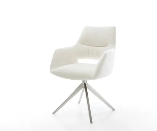 Jídelní židle Yago-Flex s područkami bouclé měkký béžová široká