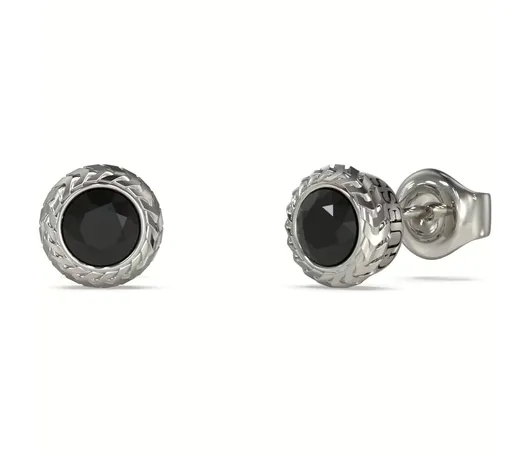 Guess Ocelové náušnice s černými zirkony Sailor Knot JUME05022JWSTBKT/U