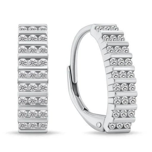 Brilio Silver Jemné stříbrné náušnice se zirkony EA139W