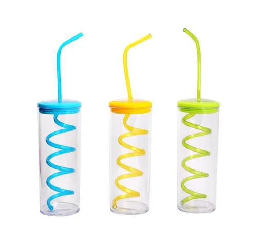 Plastový kelímek s brčkem TORO 300ml