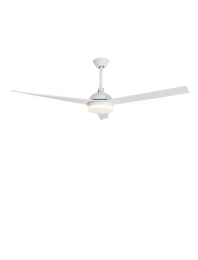 NOVA LUCE stropní ventilátor se světlem FLOW matná bílá ocel a sklo bílá 5ti rychlostní dálkové ovládání 37W LED 3000K 9953198