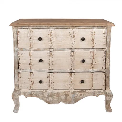 Béžová antik dřevěná komoda se šuplíky Chantien - 95*38*90 cm Clayre & Eef