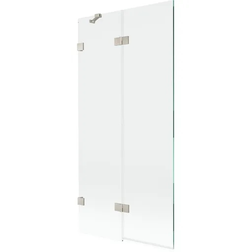 MEXEN/S Lunar vanová zástěna 2-křídlová levá 90 x 150, transparent, nikl kartáčovaný 897-090-100-97-00-L