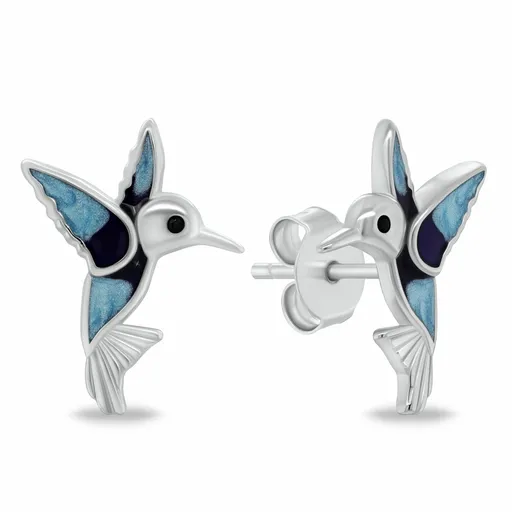 Brilio Silver Krásné stříbrné náušnice Kolibříci EA1205W