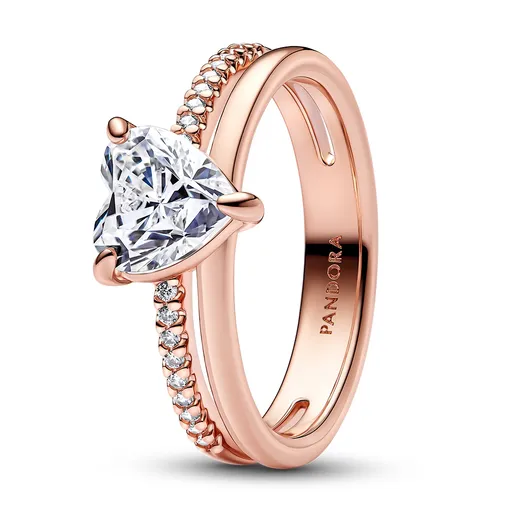 Pandora Překrásný pozlacený prsten se zirkony Timeless Rose 183100C01 52 mm