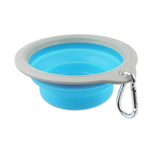 Dog Fantasy Cestovní miska skládací modrá 18×6,5 cm