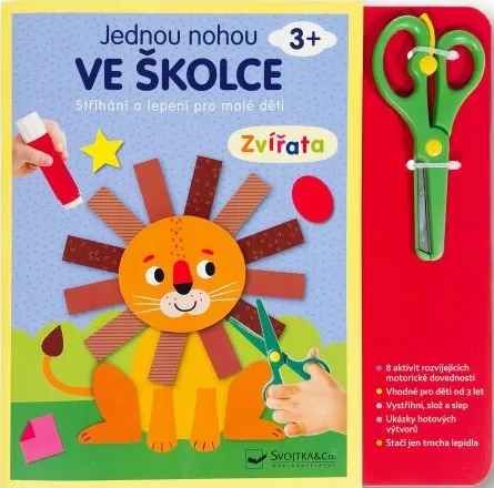 Jednou nohou ve školce Zvířata Stříhání a lepení pro malé děti 3+