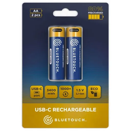 BLUETOUCH USB-C / AA Nabíjecí baterie AA, dummy, velikost
