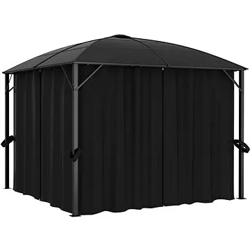 Altán se závěsy 300 x 300 x 265 cm antracitový (48600)