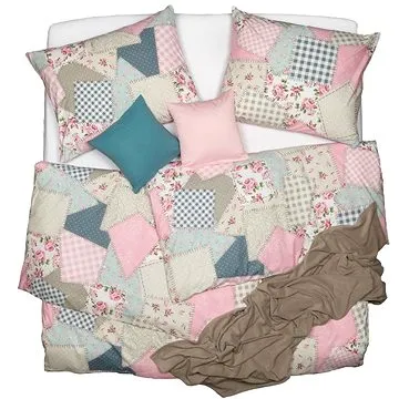 SCANquilt povlečení KLASIK patchwork růžová (32040)