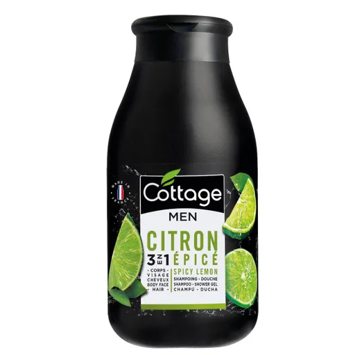 Cottage Shampoo-Shower Gel Men Spicy Lemon  šampon a sprchový gel pro muže 3v1 citron pepř 250 ml