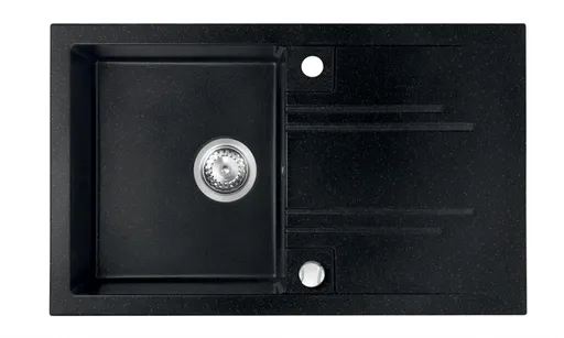 NOVASERVIS Granitový dřez s odkapem, s přepadem z dřezu, grafit DRGM48/78HA