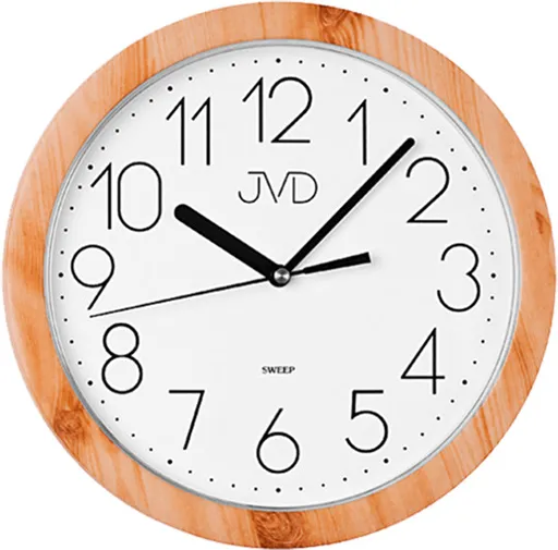 JVD Nástěnné hodiny s plynulým chodem H612 Light Brown