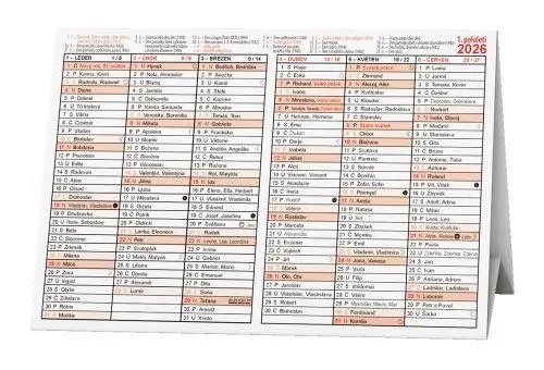 Kalendář stříškový A5