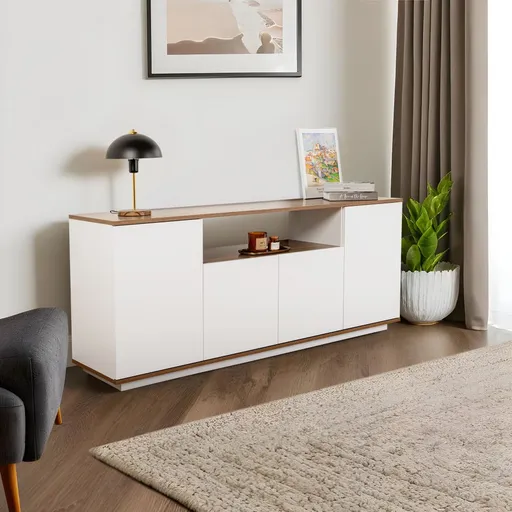 Konzolový stolek Arista - White, Walnut