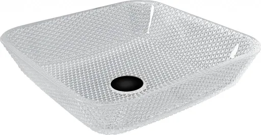 MEXEN Mika skleněné umyvadlo na desku 40 x 40, transparent 24104000