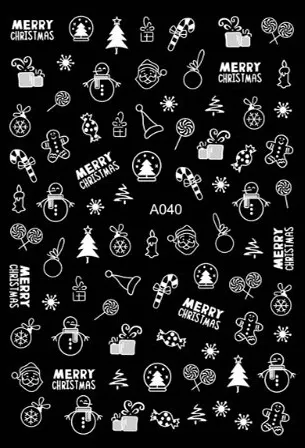 Samolepky na nehty - Vánoce A040