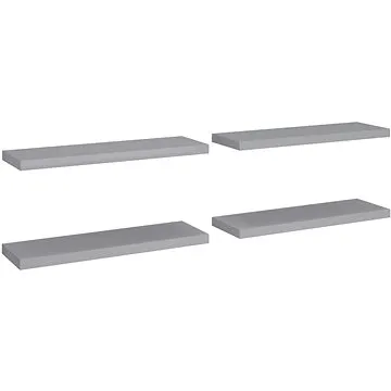 Shumee plovoucí nástěnné 4 ks šedé 80×23,5×3,8 cm MDF, 323858 (323858)