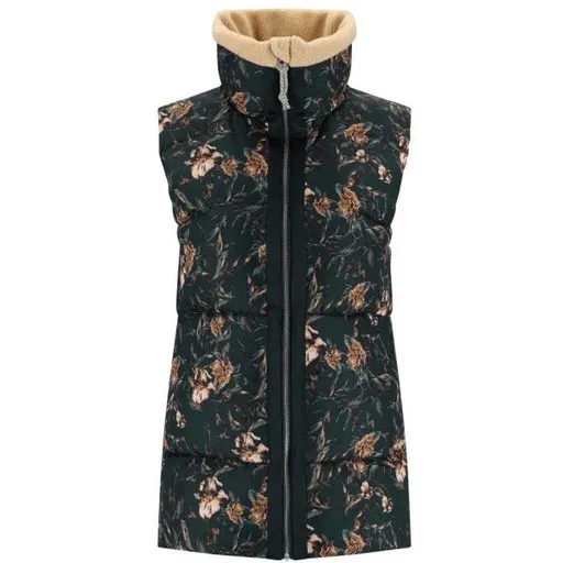 KARI TRAA RUTH VEST Dámská péřová vesta, tmavě zelená, velikost