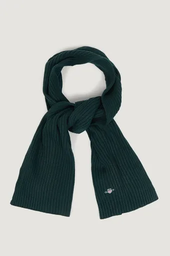 ŠÁLA GANT COTTON BLEND LOGO SCARF TARTAN GREEN