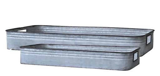 2ks dekorační plechové zinkové antik boxy podnosy - 63*34*9cm Chic Antique