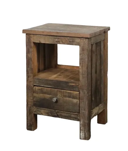 Hnědý antik dřevěný noční stolek Grimaud Unit - 44*37*63cm Chic Antique