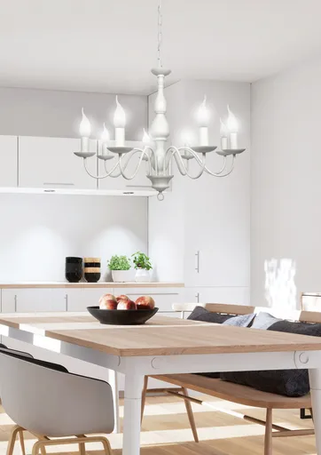 Krémová závěsná lampa 8xE14 Bellagio