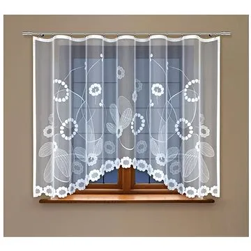 MyBestHome Dekorační žakárová záclona s řasící páskou RACHEL 160 bílá 300x160 cm (HAFT-219320/160)
