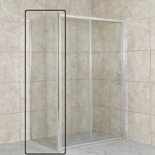 OLSEN SPA Pevná stěna RUTIS Barva rámu Hliník leštěný, Rozměr A 80, Směr zavírání Univerzální Levé / Pravé, Výplň Čiré bezpečnostní sklo 6 mm OLBFIXGLA80CC